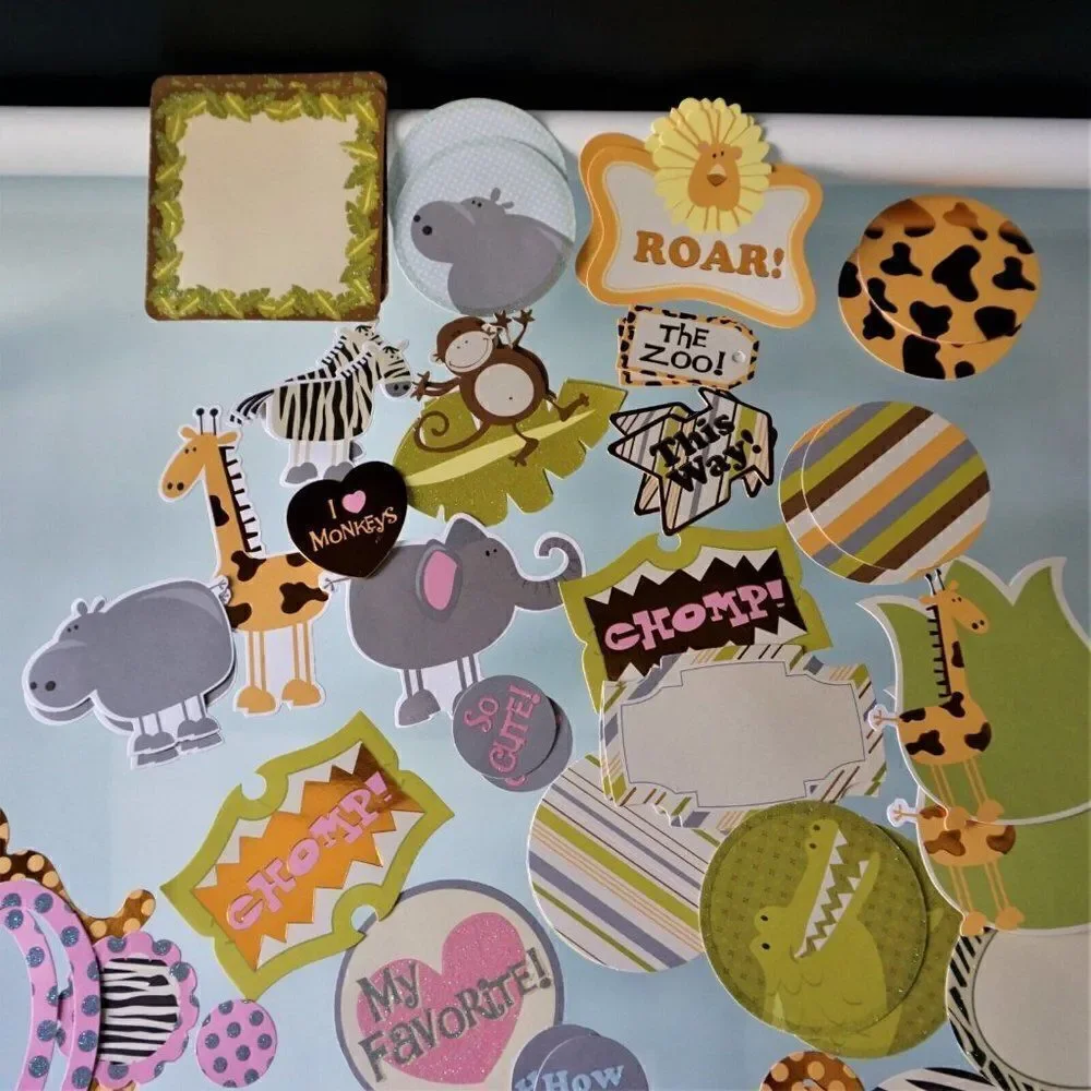 Zoo Animals Scrapbooking Cut-Outs 80 pieces